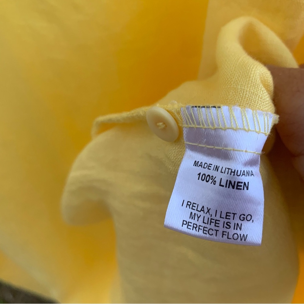 Flax Linen Long Sleeve Dess in a Sunny Yellow - Picture 13 of 14